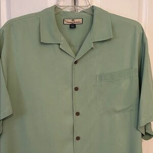 Tommy Bahama Men's Sage Green Silk Button Down Shirt